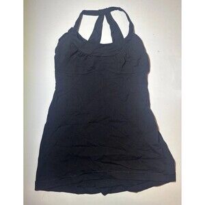 Lululemon Scoop Me Up Tank Top Women Black Athleisure Gym Activewear Top Size 6